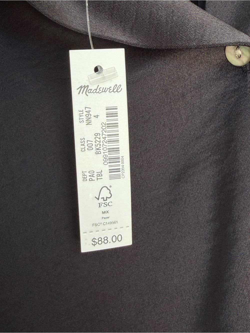 Madewell Darted Button Up Shirt in Satin - Picture 8 of 9